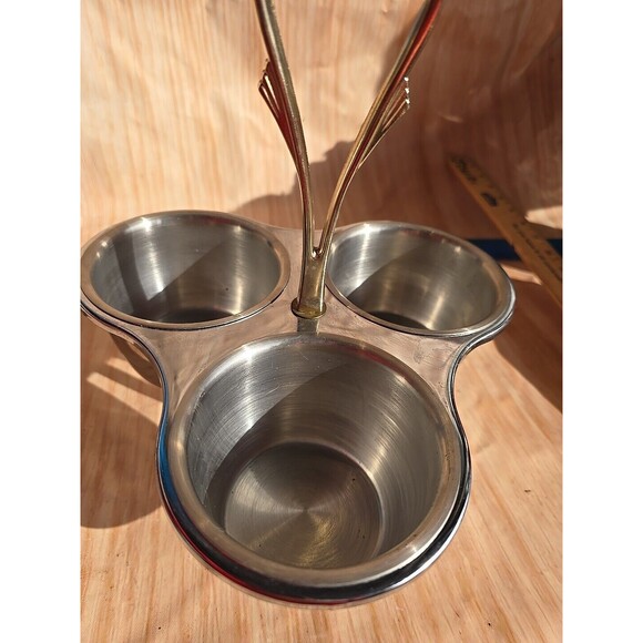 Kromex Lazy Susan Rotating Party Platter METAL Dish Bowl Serving Tray Relish Box - Picture 4 of 10